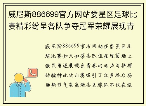 威尼斯886699官方网站娄星区足球比赛精彩纷呈各队争夺冠军荣耀展现青春风采